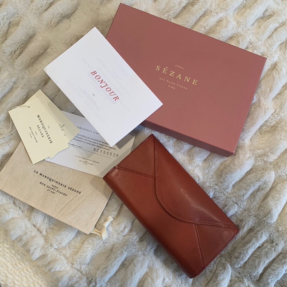 Sezane Olivia Tomette Lisse Heritage Leather Wallet